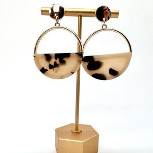 C&C California Tortoise Lucite Gold Tone Dangle Earrings